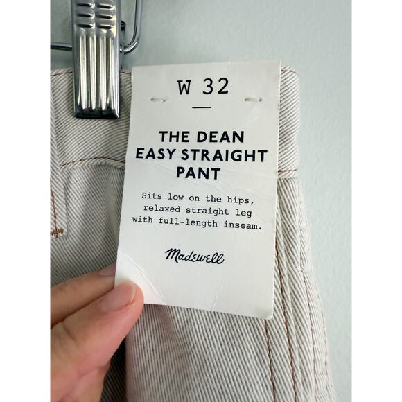 Madewell | NWT The Dean Easy Straight Pant in Bone | Sz 32 - Picture 6 of 12